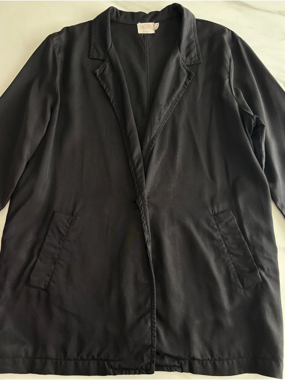 Nation LTD Jessie Blazer Black Single-Button Relaxed Blazer Sz L